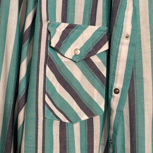 Vintage Wrangler Western Shirts Men's Pearl Snap Long Sleeve‎ Shirt 2XL - Picture 4 of 11